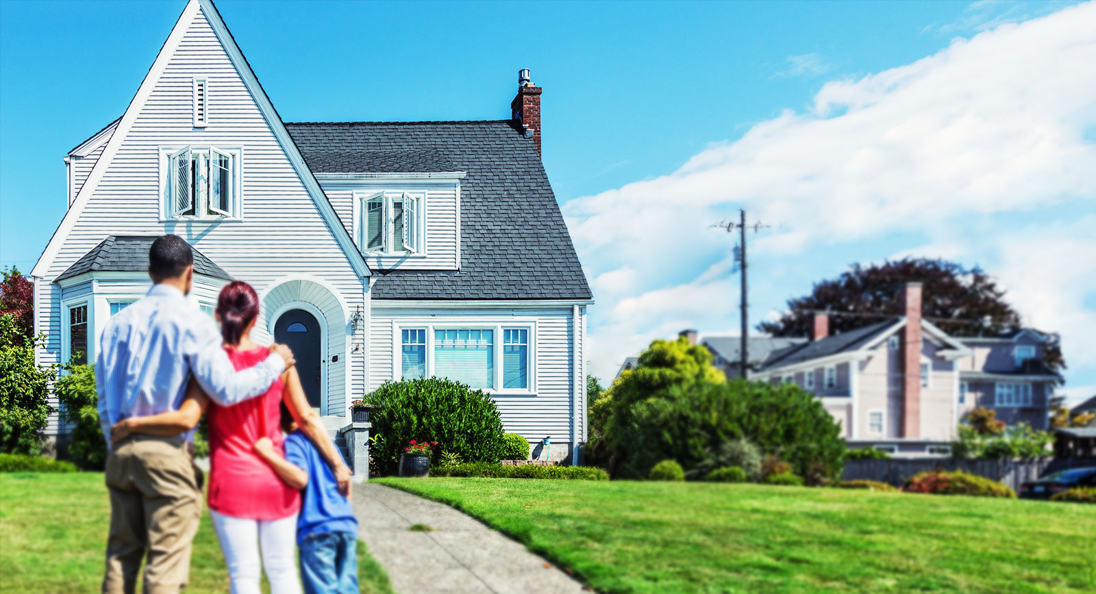 A family and their newly purchased home in Maryland